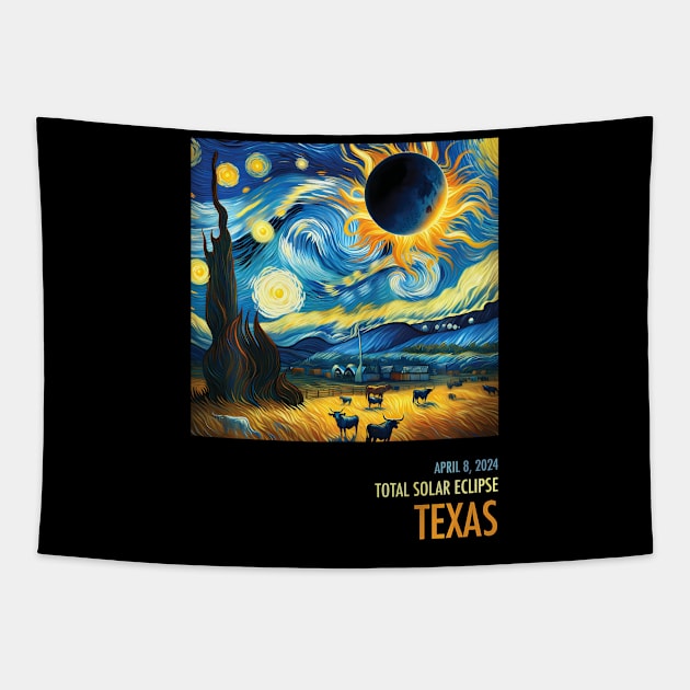 Total Solar Eclipse 2024 Texas Tapestry by SanJKaka