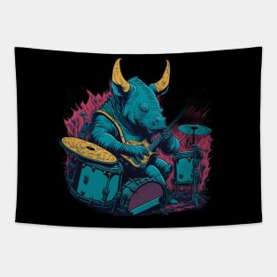 Rhino playing the drums Tapestry