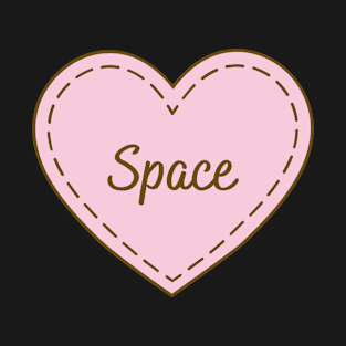 I Love Space Simple Heart Design T-Shirt