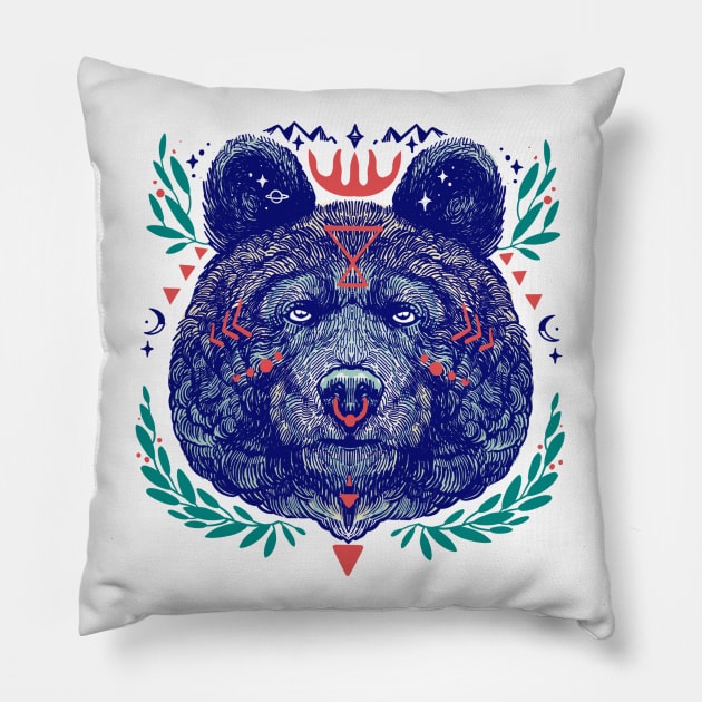 Bear animal spirit Pillow by Paolavk