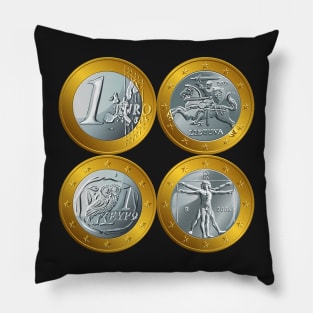 money gold coin euro Pillow