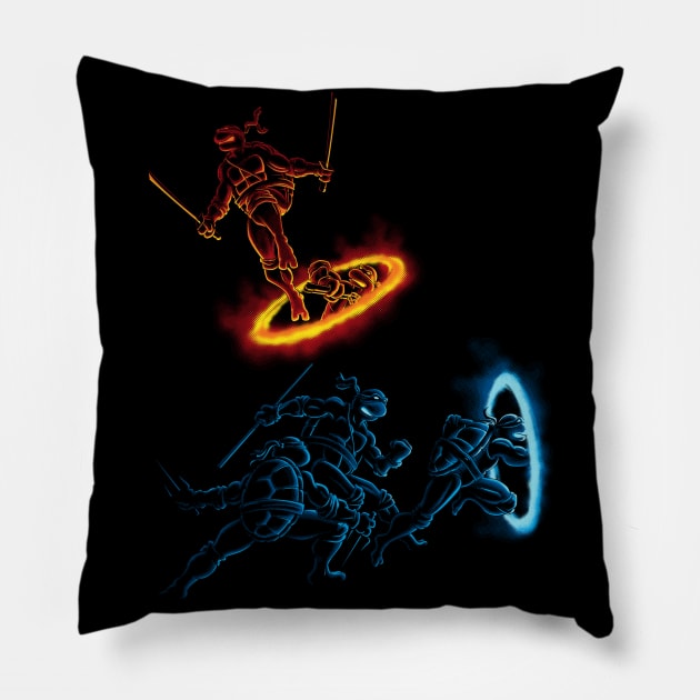 Turtle Portal Pillow by djkopet