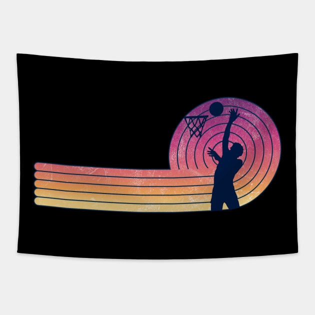 Basketball Player with Basket Vintage Design Tapestry by MarkusShirts