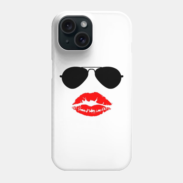 Lipstick Kiss and Aviators Phone Case by sweetsixty