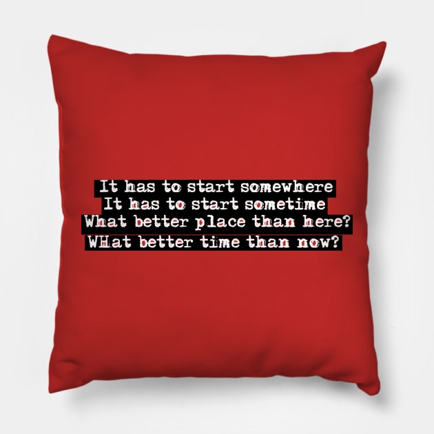 Copy of ratm-it has to start somewhere Pillow by HerbalBlue