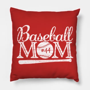 Vintage Baseball Mom #44 Favorite Player Biggest Fan Number Jersey Pillow