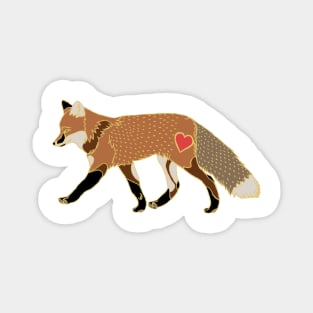 Fox Heart Red Magnet