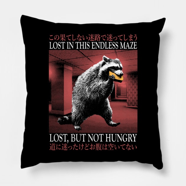 Lost in this Endless Maze Raccoon Pillow by giovanniiiii