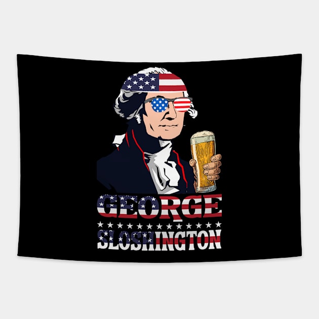 George Sloshington Shirt American USA Flag Distressed Tapestry by BeHappy12