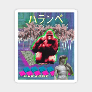 Vaporwave Harambe Magnet