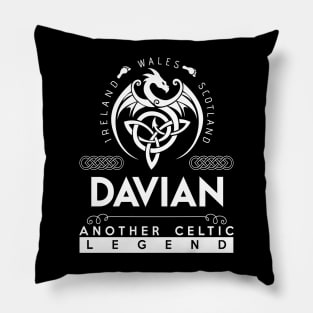 Davian Name T Shirt - Another Celtic Legend Davian Dragon Gift Item Pillow