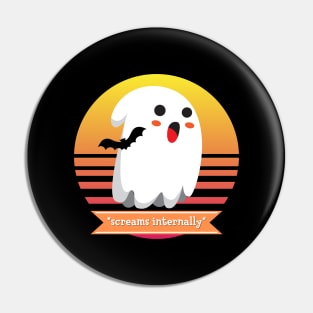 Halloween Cute Ghost is Afraid of Bats *Screams Internally* Pin