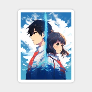 your name fanart anime graphic tee Magnet
