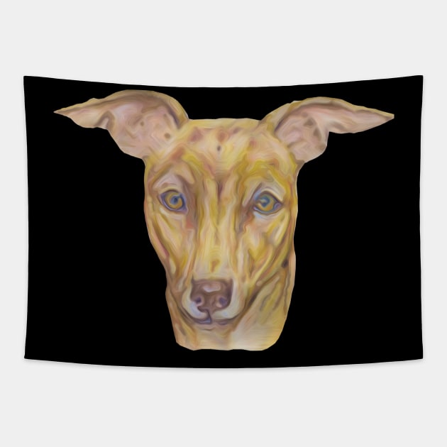 Cute Yellow Greyhound Dog Tapestry by candimoonart