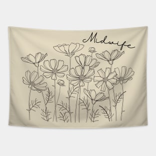 Wildflower Midwife Labor and Delivery Tapestry