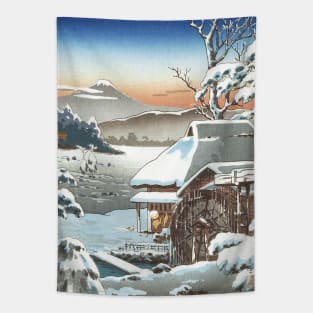 Snowy Farmyard in Yaizu by Tsuchiya Koitsu Tapestry