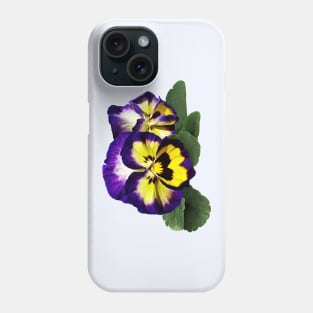 Yellow Purple and White Pansies Phone Case