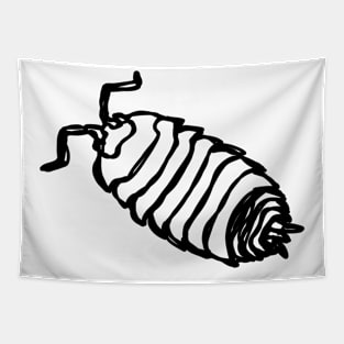 pill bug roly poly line drawing Tapestry