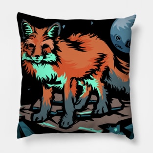 Fox |  Retro design for Fox Animal Lovers Pillow