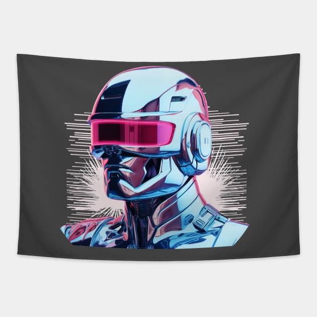 Vaporwave RoboCop Tapestry by VCRMOS