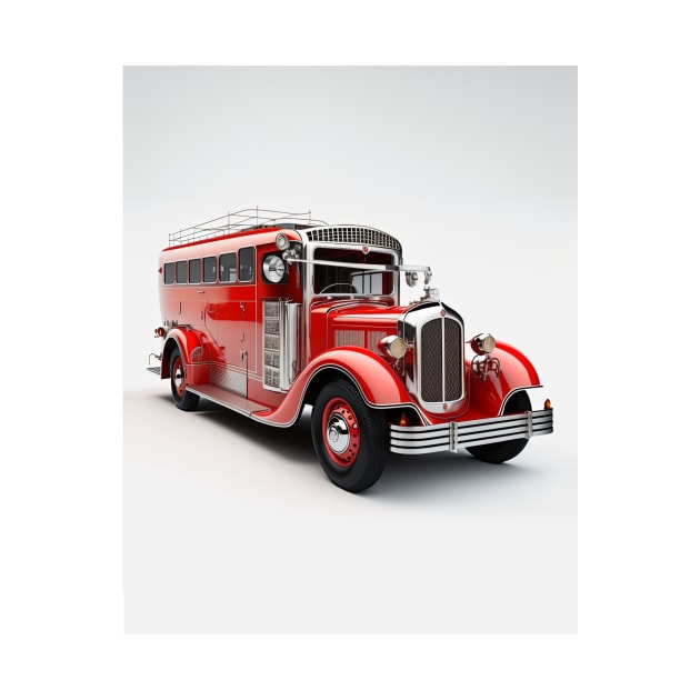 Art Deco Fire Truck by TheArtfulAI