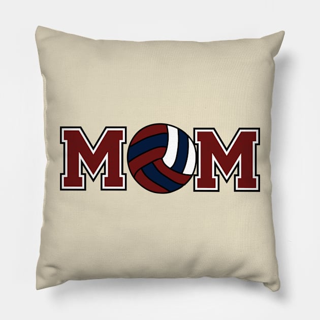 Volleyball Mom Burgundy and Navy Pillow by capesandrollerskates 