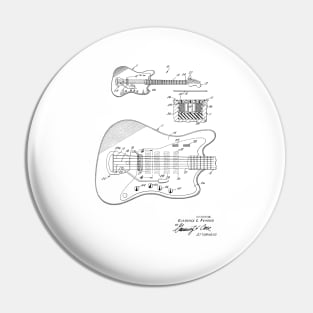 Electrical Guitar Vintage Patent Hand Drawing Pin