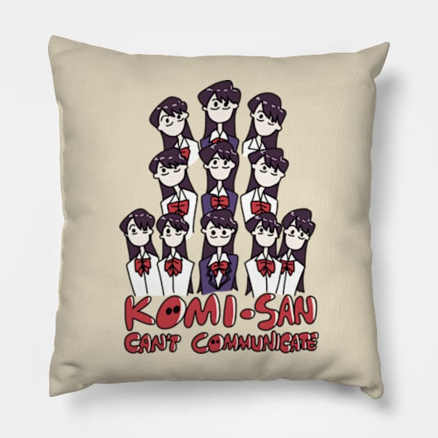 Komi Can't Communicate or Komi san wa komyushou desu anime characters in a cute doodle Pillow by Animangapoi