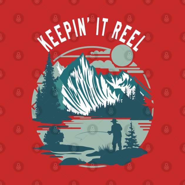 Keepin It Reel Retro Fishing Design by TF Brands