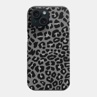 Leopard Spots Print Pattern in Black and Grey Phone Case