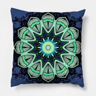 Colorful Abstract Art Mandala Pillow