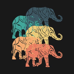 Cute Elephants Elephant Lover Elephant Love Retro Vintage Elephant Art T-Shirt