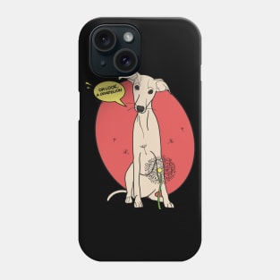 Funny greyhound design; Fawn Italian greyhound with a dandelion flower Phone Case