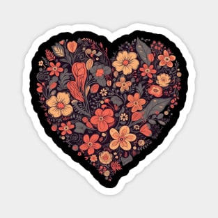 Floral heart Magnet