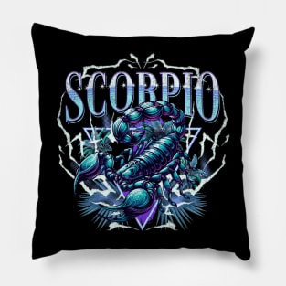 Scorpio Bootleg Retro HipHop Zodiac Sign Astrology Birthday Pillow