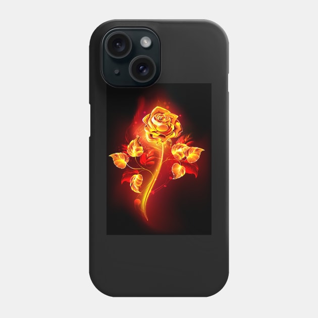 Fire Rose Phone Case by Blackmoon9