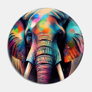 Colorful Elephant in Pop Art Style - A Fun And Playful Art Design For Animal lovers Pin