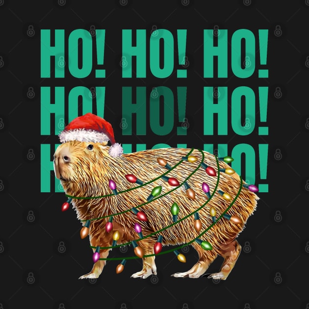 Capybara  HO HO HO ! and christmas lights, Capybara Pets, Cute capybara by Collagedream