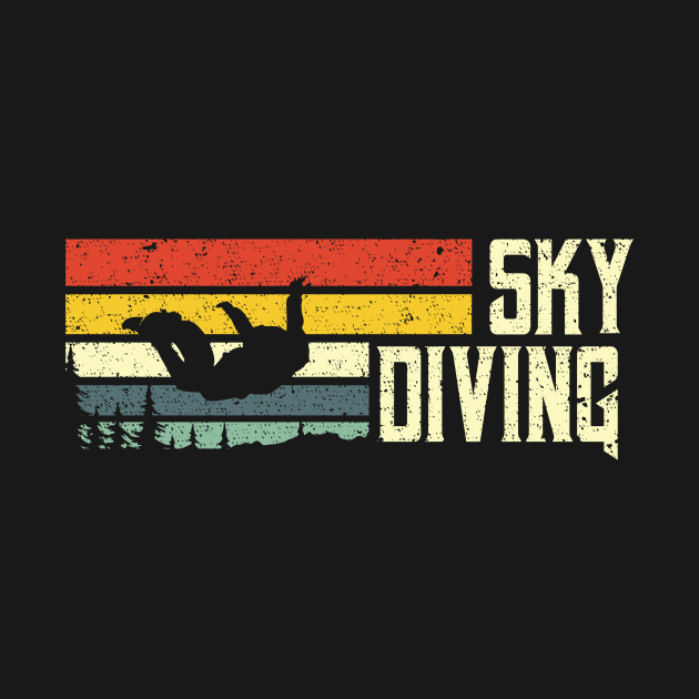 Skydiving vintage retro Parachutist Skydiver by Foxxy Merch