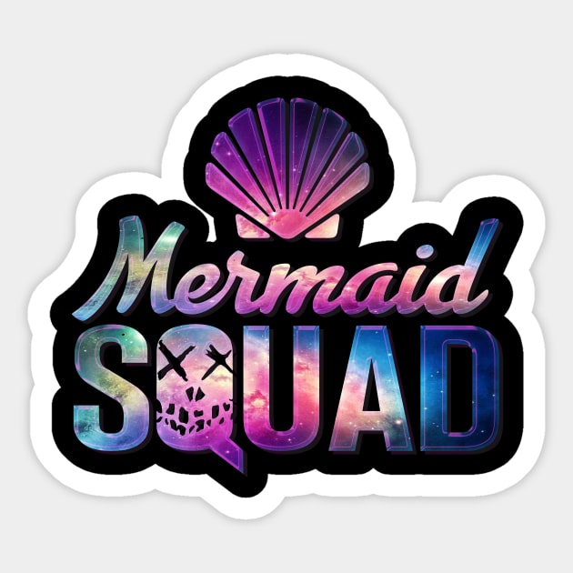 Mermaid Squad Cute Mermaid Art Birthday Party' Sticker