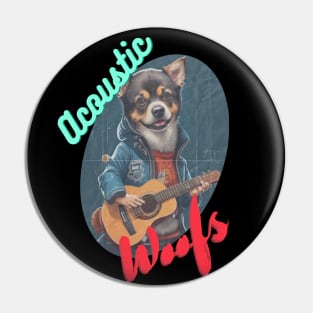 Dog Guitarist: "Acoustic Woofs" Pin