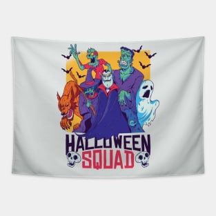 Halloween Monster Squad // Zombie, Witch, Vampire, Ghost, Werewolf, Frankenstein Tapestry