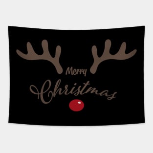 merry christmas rudolf red nose reindeer Tapestry