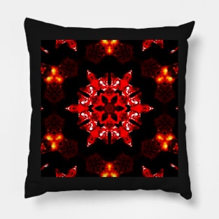 Ominous Red Kaleidoscope pattern (Seamless) 23 Pillow