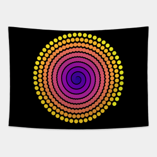 Single Spiral Plasma Galaxy | Light Sunset Blue Red Yellow Tapestry