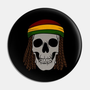 Rasta Skull with Dreadlocks, Rastafarian, Jamaica Pin