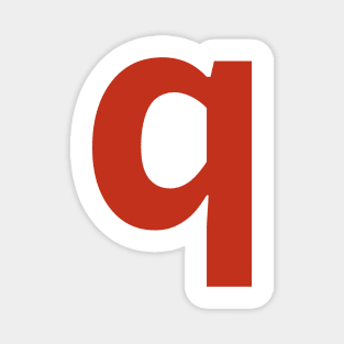 Letter q in Red Text Minimal Typography Magnet