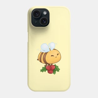 Hap Bee Holiday Cute Bee Carrying Christmas Berry Phone Case