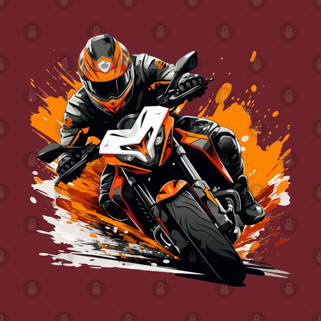 Biker Racing Illustration by Mako Design 