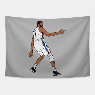 Mikal Bridges 3 Point Celebration (Brooklyn) Tapestry